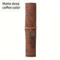 Vintage Treasure Map Roll Pencil Case – Large Capacity Leather Stationery Bag with Embossed Buckle