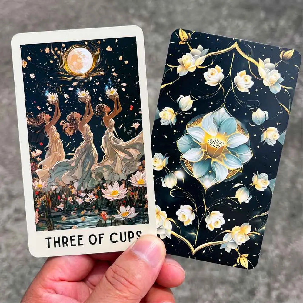 Ethereal Bloom Tarot Cards Deck, 78 Pieces, 13X8 Cm, Trust Flower Theme, Includes Paper Guide Card Games