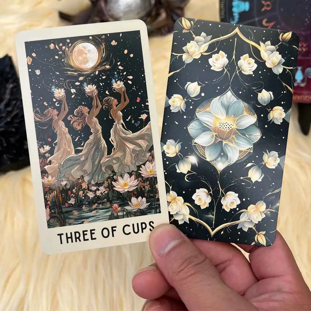 Ethereal Bloom Tarot Cards Deck, 78 Pieces, 13X8 Cm, Trust Flower Theme, Includes Paper Guide Card Games