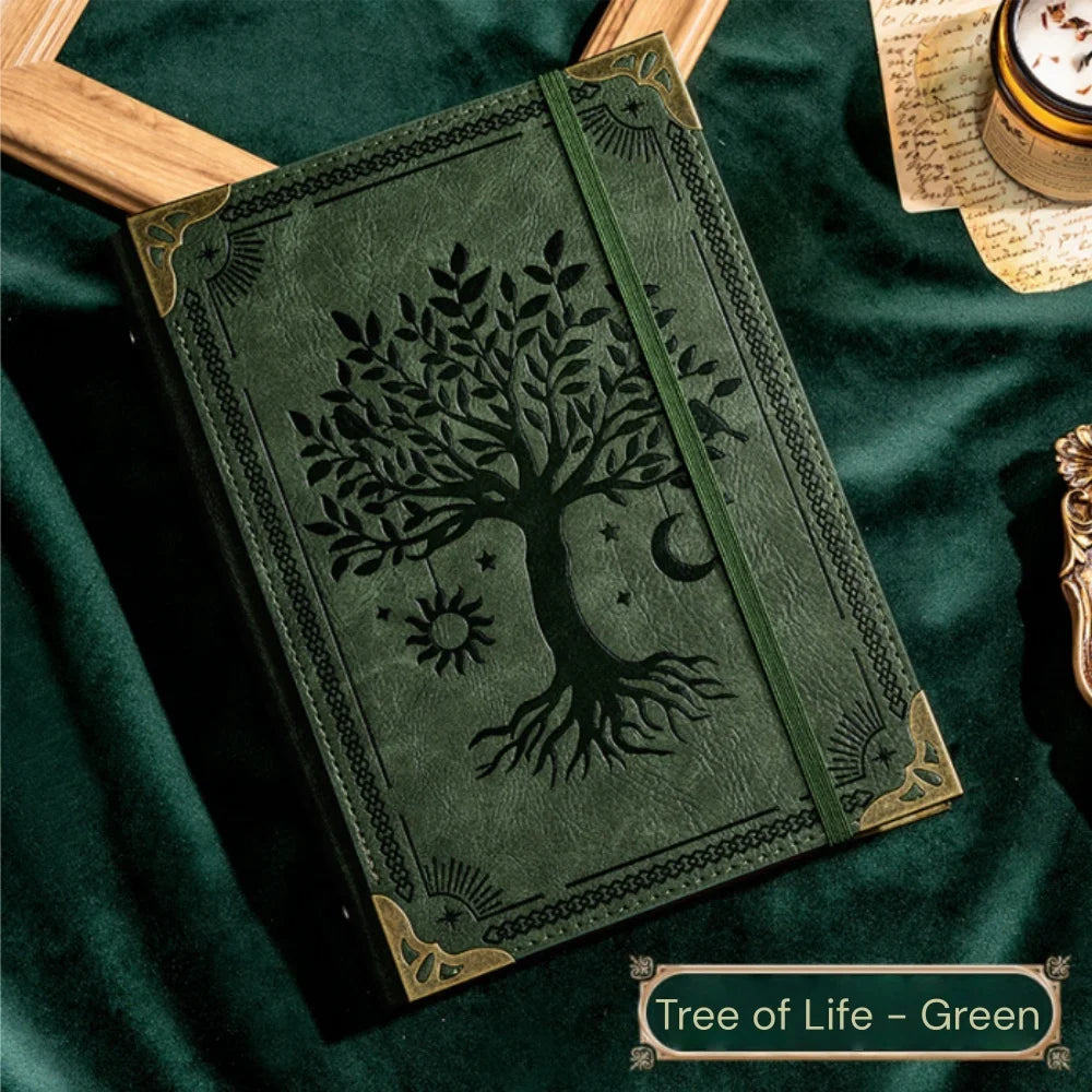 Leather Traveler'S Notebook Retro Handmade Diary Portable Sketchbook Cowhide Gift Tree of Life Notebook Workbook
