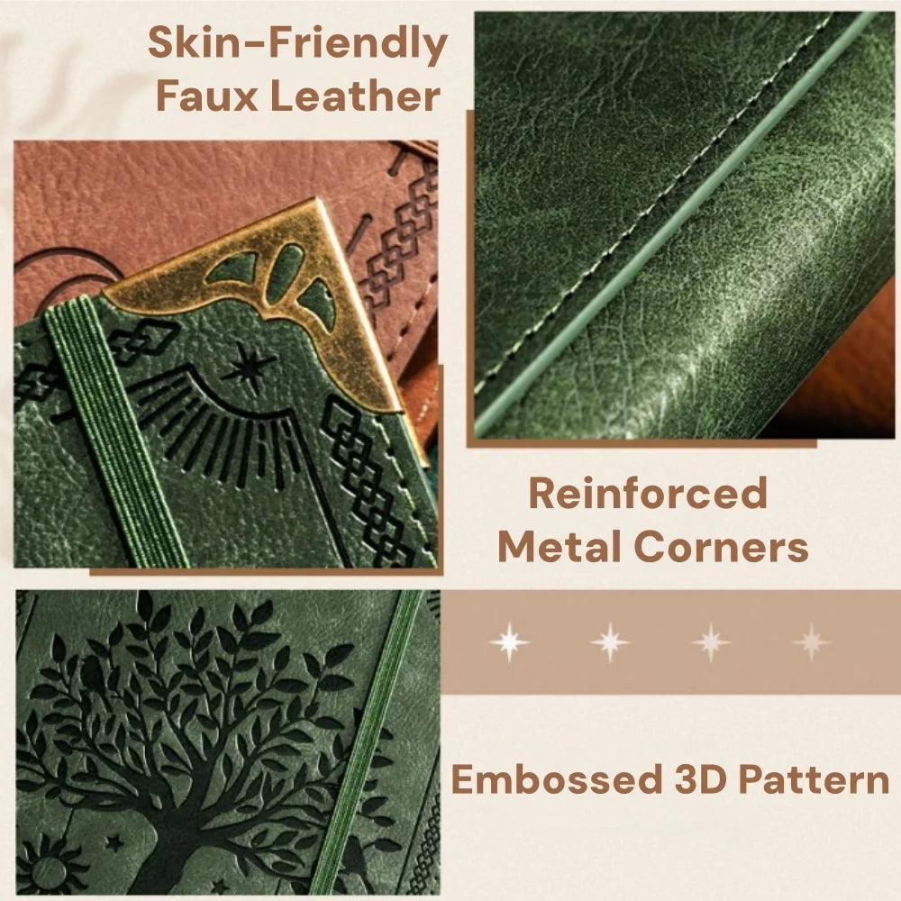Leather Traveler'S Notebook Retro Handmade Diary Portable Sketchbook Cowhide Gift Tree of Life Notebook Workbook