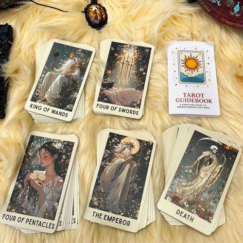 Ethereal Bloom Tarot Cards Deck, 78 Pieces, 13X8 Cm, Trust Flower Theme, Includes Paper Guide Card Games